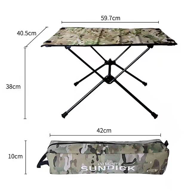 SUNDICK Outdoor Folding Table, Aluminum Alloy Portable Rugged Durable Easy to Assemble Strong Structure, for Outdoor