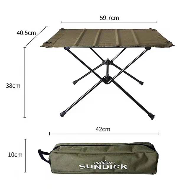SUNDICK Outdoor Folding Table, Aluminum Alloy Portable Rugged Durable Easy to Assemble Strong Structure, for Outdoor