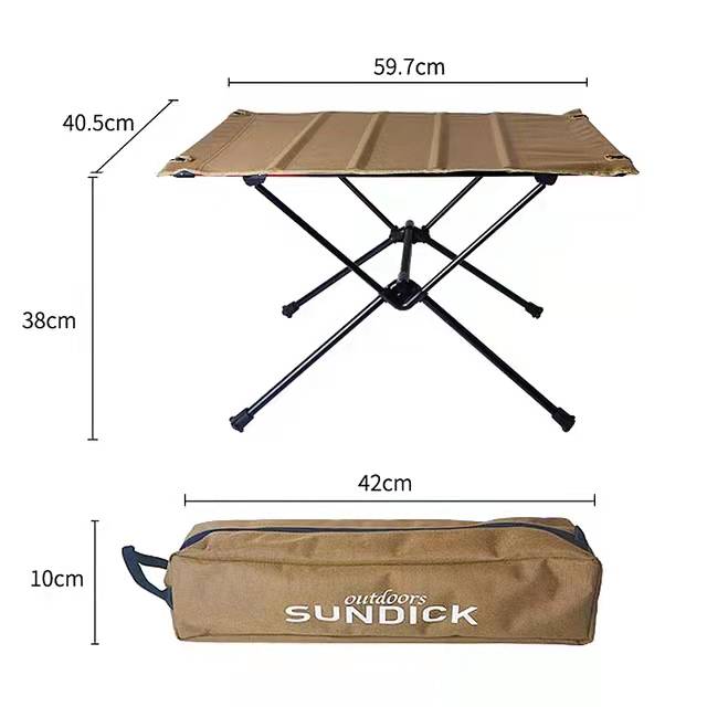 SUNDICK Outdoor Folding Table, Aluminum Alloy Portable Rugged Durable Easy to Assemble Strong Structure, for Outdoor