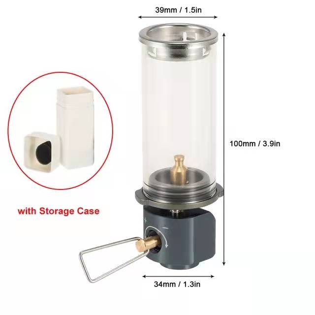 Portable Ultralight Outdoor Camping Lamp, Gas Fuel Roman Atmosphere Detachable Thin Lamp Chimney, for Outdoor