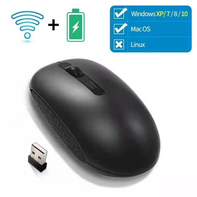 High Capacity Wireless Ergonomic Gaming Mouse with RGB LED Backlight, Silent Clicks