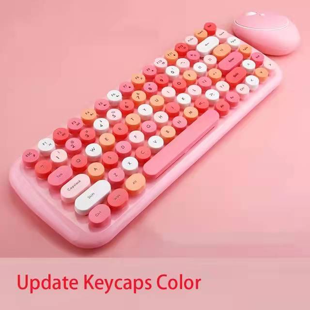 JellyComb 2.4G Wireless Keyboard Set, Intelligent Connection Mirror Fuselage KeyTypewriter Technology, for Work