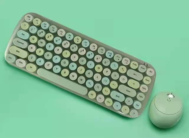 JellyComb 2.4G Wireless Keyboard Set, Intelligent Connection Mirror Fuselage KeyTypewriter Technology, for Work