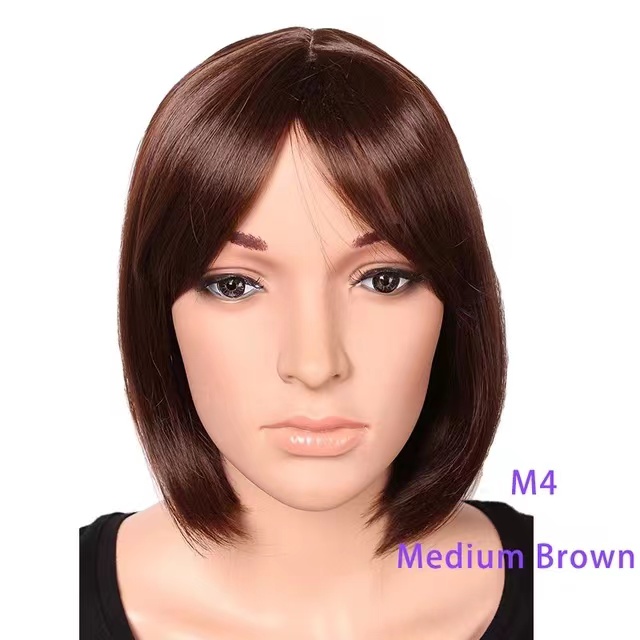 SNOILITE Short Women's Wig, Bob Hairstyle Synthetic 12 Inch Heat Resistant Easy to Wear, 12 Colors