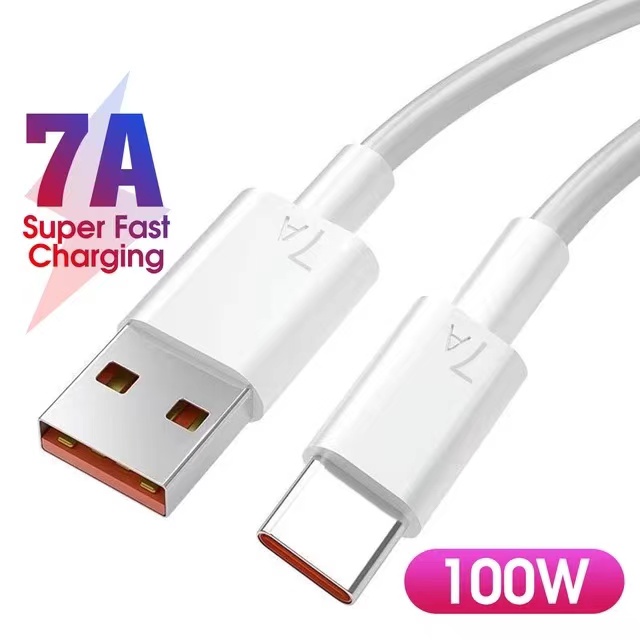 C-Type Fast Charging Cable, 7A 100W Out Put Smart Chip Super Fast Charging Phone Protection, for Xiaomi Samsung