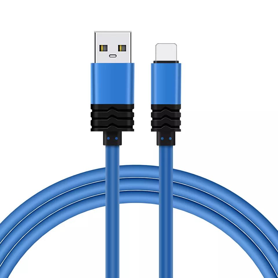 Stable Connection Charging Cable, 3 Meter Long Flexible Angle-free TPE Material Anti-corrosion, for Phones
