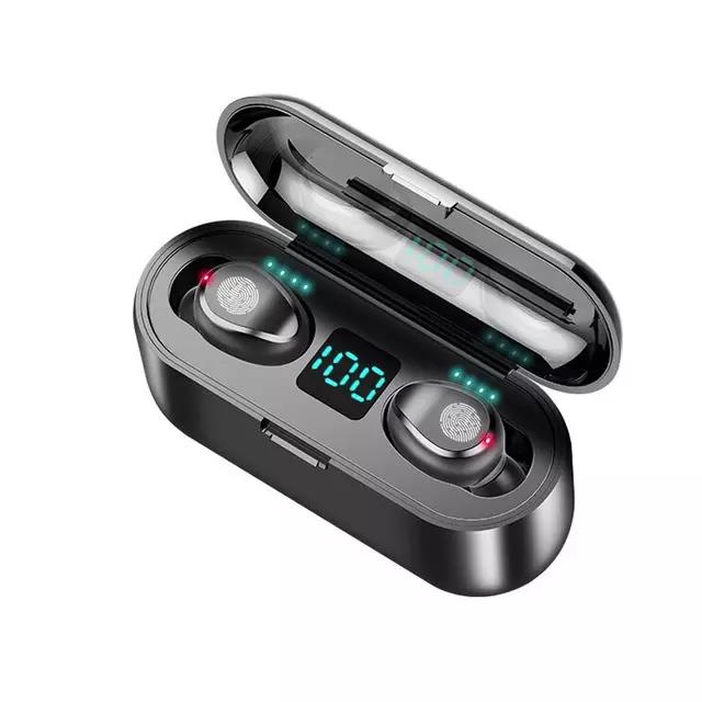 Metallic Bluetooth, Mini Wireless Headset Large Capacity HIFI Stereo Sound Quality Digital Display, for Phones