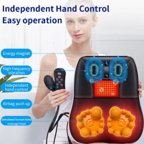 Jinkairui Electric Massager, Heating Vibrating Air Bag Push Up Hand Control Clock Design Speed Control, for Relaxing