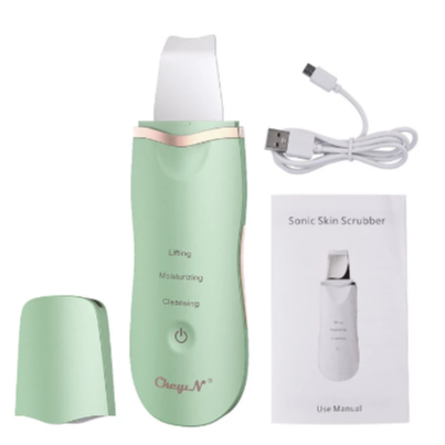 Facial Skin Scrubbing Device, 24000Hz Ultrasonic Vibration Moisturizing Mode, for Deep Exfoliation and Cleaning