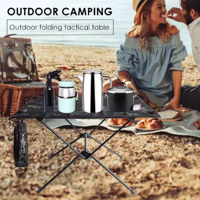 SUNDICK Outdoor Folding Table, Aluminum Alloy Portable Rugged Durable Easy to Assemble Strong Structure, for Outdoor