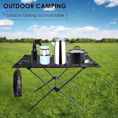 SUNDICK Outdoor Folding Table, Aluminum Alloy Portable Rugged Durable Easy to Assemble Strong Structure, for Outdoor