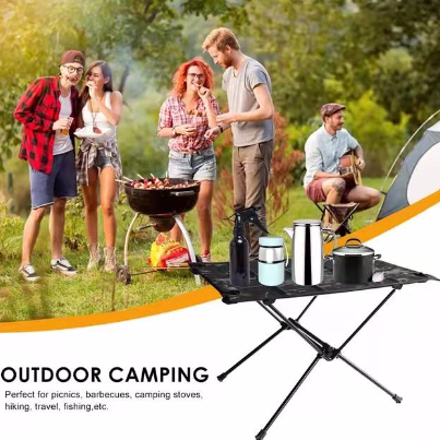 SUNDICK Outdoor Folding Table, Aluminum Alloy Portable Rugged Durable Easy to Assemble Strong Structure, for Outdoor