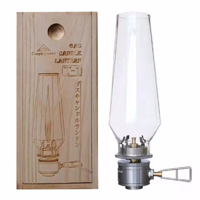 Portable Ultralight Outdoor Camping Lamp, Gas Fuel Roman Atmosphere Detachable Thin Lamp Chimney, for Outdoor