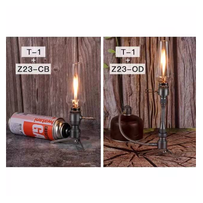 Portable Ultralight Outdoor Camping Lamp, Gas Fuel Roman Atmosphere Detachable Thin Lamp Chimney, for Outdoor