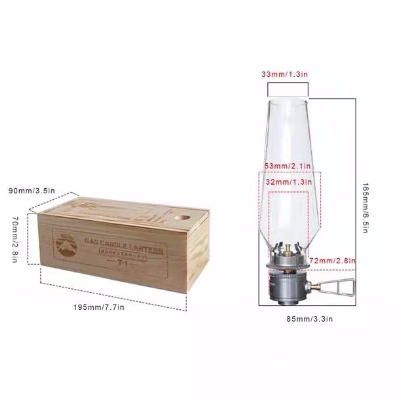 Portable Ultralight Outdoor Camping Lamp, Gas Fuel Roman Atmosphere Detachable Thin Lamp Chimney, for Outdoor