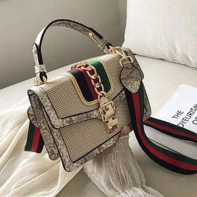 Small Crocodile Print Flap Bags, Leather 22*8*16cm/8.7*3.1*6.3in Luxury Big Capacity Strong Ware Print Flap, For Women