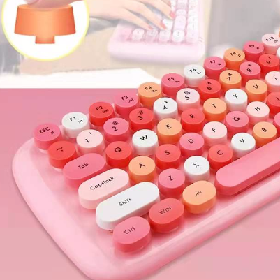 JellyComb 2.4G Wireless Keyboard Set, Intelligent Connection Mirror Fuselage KeyTypewriter Technology, for Work