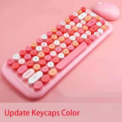 JellyComb 2.4G Wireless Keyboard Set, Intelligent Connection Mirror Fuselage KeyTypewriter Technology, for Work