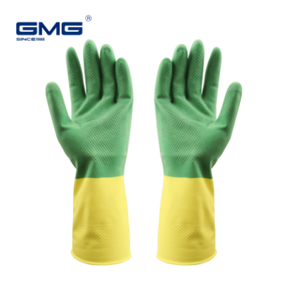 Waterproof Latex Dishwashing Gloves with Durable Cotton Lining High Performance Cleaning Gloves for Kitchen Use