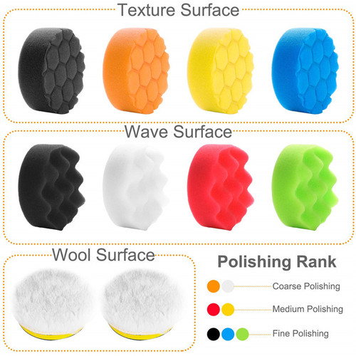 11PCS 4 inch Microfiber Sponge and wool pad set kit Interior  Car Wash Cleaning Tools Kit