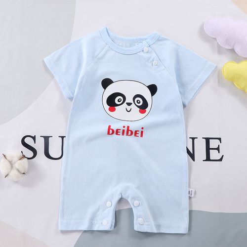 Organic Cotton Baby Boy Rompers Short Sleeve Summer Wear, 100% Natural Fabric