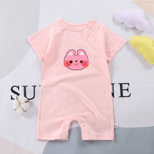 Organic Cotton Baby Boy Rompers Short Sleeve Summer Wear, 100% Natural Fabric