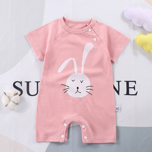 Organic Cotton Baby Boy Rompers Short Sleeve Summer Wear, 100% Natural Fabric