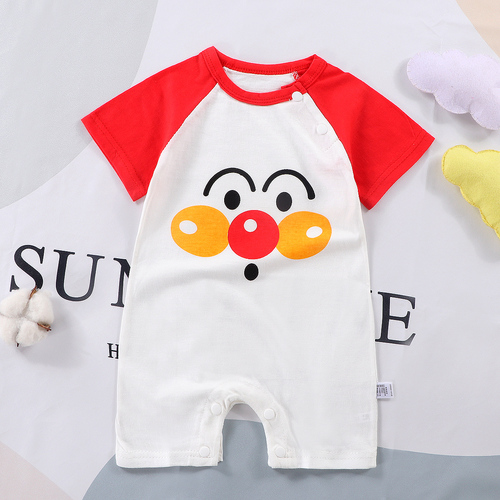 Organic Cotton Baby Boy Rompers Short Sleeve Summer Wear, 100% Natural Fabric