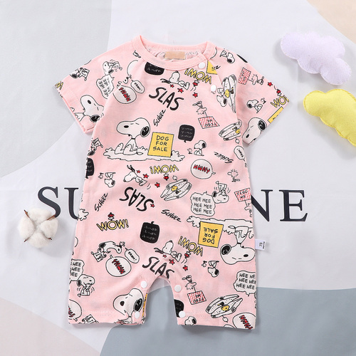 Organic Cotton Baby Boy Rompers Short Sleeve Summer Wear, 100% Natural Fabric