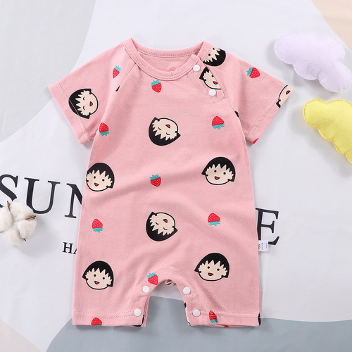 Organic Cotton Baby Boy Rompers Short Sleeve Summer Wear, 100% Natural Fabric