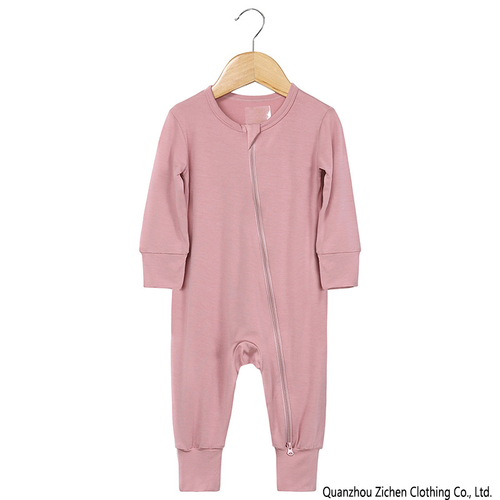 2023 Baby Romper Bamboo Fiber Baby Boy Girl Clothes Newborn Zipper Jumpsuit Solid Long-Sleeve Baby Clothing 0-24M