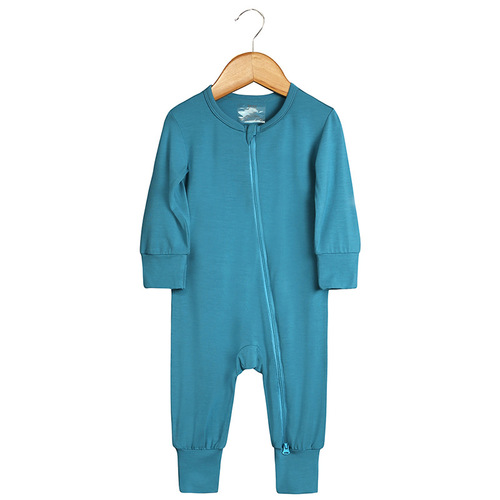 2023 Baby Romper Bamboo Fiber Baby Boy Girl Clothes Newborn Zipper Jumpsuit Solid Long-Sleeve Baby Clothing 0-24M