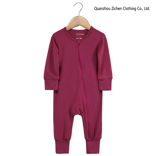 2023 Baby Romper Bamboo Fiber Baby Boy Girl Clothes Newborn Zipper Jumpsuit Solid Long-Sleeve Baby Clothing 0-24M