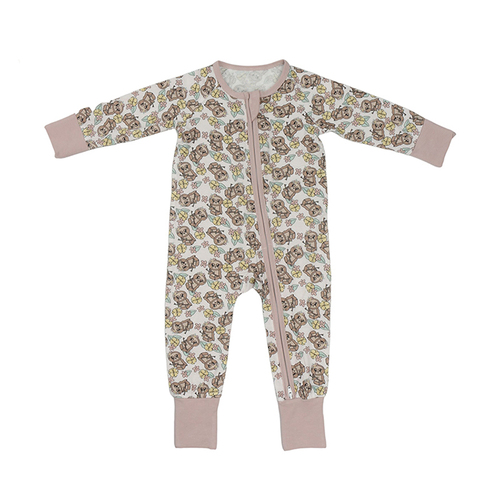 baby rompers two way zipper Eco-friendly infant sleepsuit long sleeve baby jumpsuit organic bamboo toddler romper