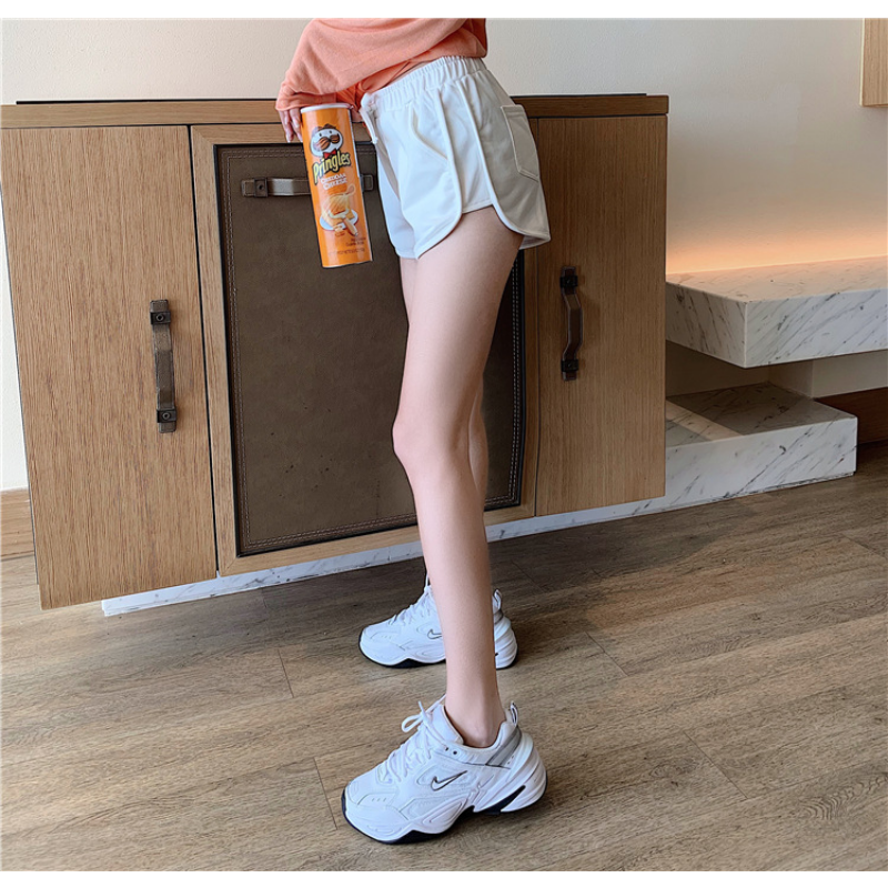 2023 Summer Loose Fashion Solid Color Elastic High Waist Sports Hot Shorts Casual Home Running Women's Wild Shorts Cloth