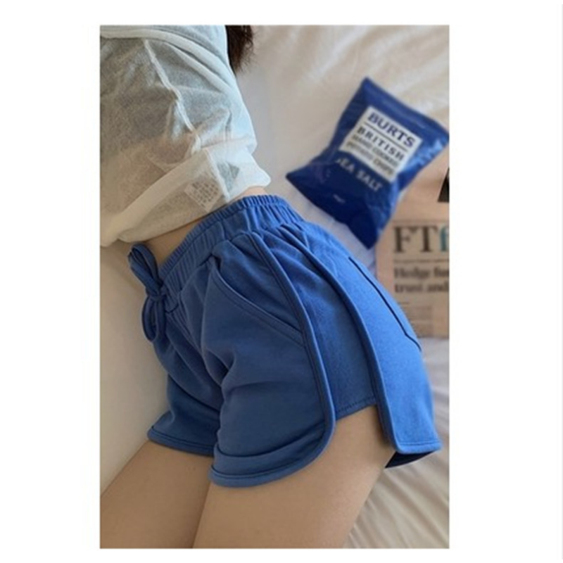 2023 Summer Loose Fashion Solid Color Elastic High Waist Sports Hot Shorts Casual Home Running Women's Wild Shorts Cloth