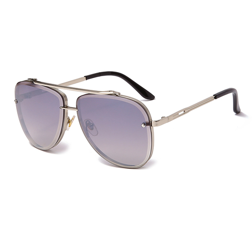 High quality metal rivet men sunglasses women mirror design your own brand 
