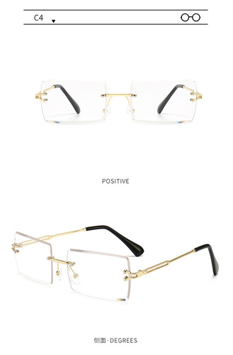 New Trendy Style Small Square Rectangle Rimless Women Men Sunglasses Sun Glasses Shades designer sunglasses