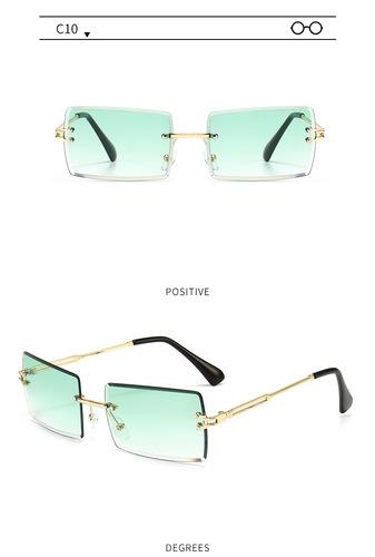 New Trendy Style Small Square Rectangle Rimless Women Men Sunglasses Sun Glasses Shades designer sunglasses