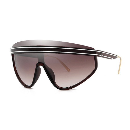 Hot Fashion Luxury Oversized One Piece Frame Watermark Sunglass Women Outdoor Sports Sunglasses 2022