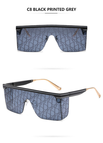 2023 New Sunglasses Women One-piece Big Frame Sunglasses Men's Trend Brand Protective Luxury Sun Glasses Oversized Sungl