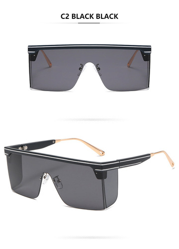 2023 New Sunglasses Women One-piece Big Frame Sunglasses Men's Trend Brand Protective Luxury Sun Glasses Oversized Sungl