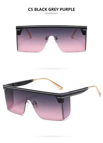 2023 New Sunglasses Women One-piece Big Frame Sunglasses Men's Trend Brand Protective Luxury Sun Glasses Oversized Sungl