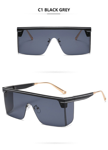 2023 New Sunglasses Women One-piece Big Frame Sunglasses Men's Trend Brand Protective Luxury Sun Glasses Oversized Sungl