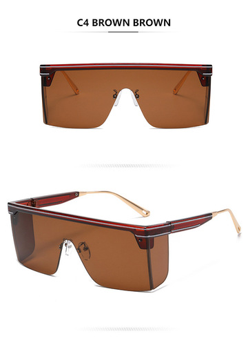 2023 New Sunglasses Women One-piece Big Frame Sunglasses Men's Trend Brand Protective Luxury Sun Glasses Oversized Sungl