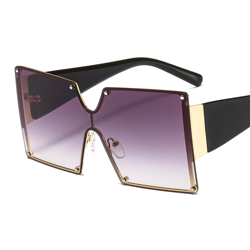 SKYWAY New Arrivals Trendy Fashion Square Rimless Gradient Oversized Shades Women One Piece Lens Sun Glasses Sunglasses