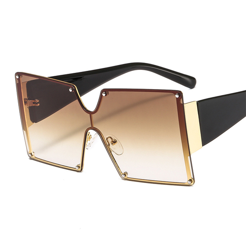 SKYWAY New Arrivals Trendy Fashion Square Rimless Gradient Oversized Shades Women One Piece Lens Sun Glasses Sunglasses