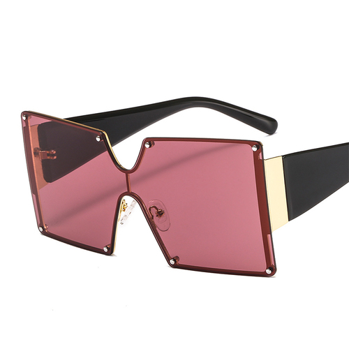 SKYWAY New Arrivals Trendy Fashion Square Rimless Gradient Oversized Shades Women One Piece Lens Sun Glasses Sunglasses