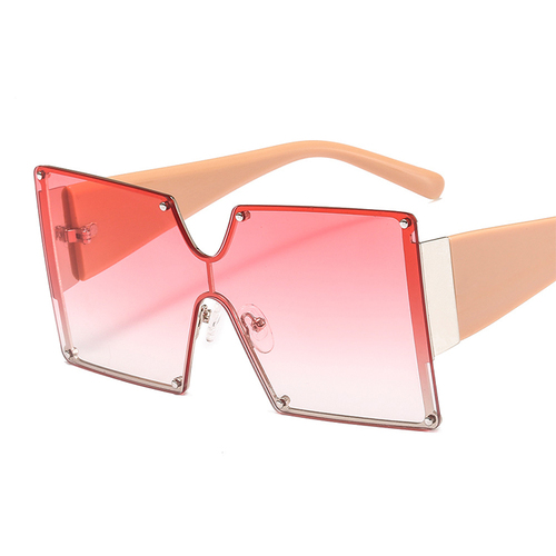 SKYWAY New Arrivals Trendy Fashion Square Rimless Gradient Oversized Shades Women One Piece Lens Sun Glasses Sunglasses
