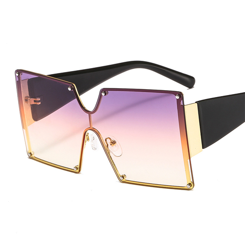 SKYWAY New Arrivals Trendy Fashion Square Rimless Gradient Oversized Shades Women One Piece Lens Sun Glasses Sunglasses